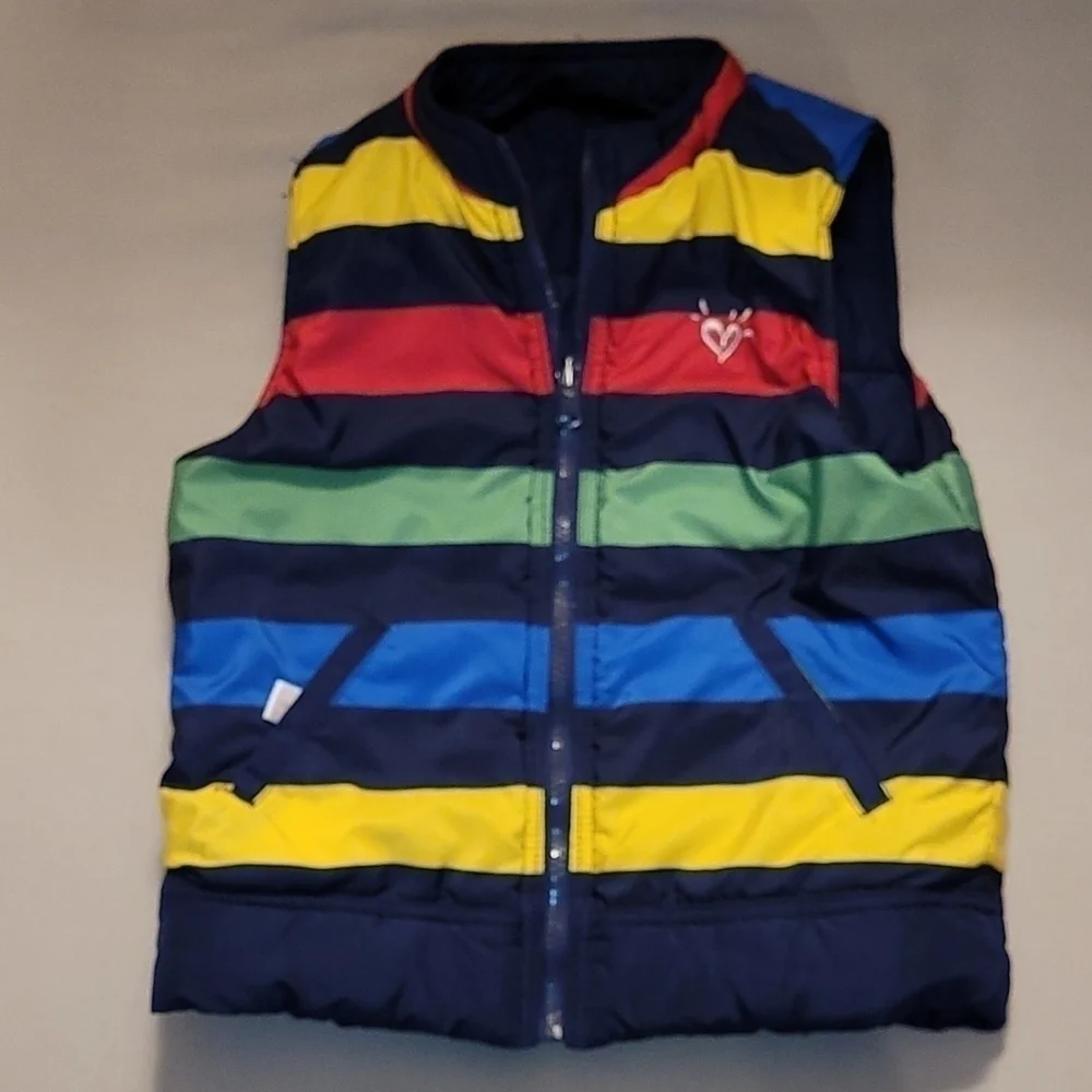 Justice reversible Navy puff vest Size 8